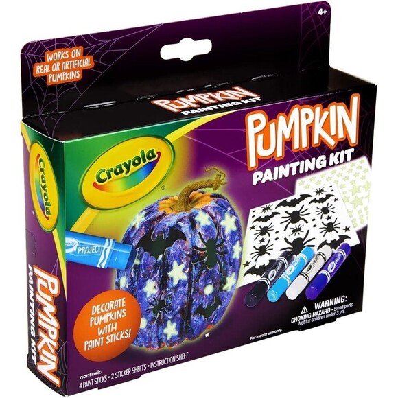 Crayola Pumpkin Painting Kit with Paint Sticks and Stickers No Carve Kids Craft - Picture 4 of 7